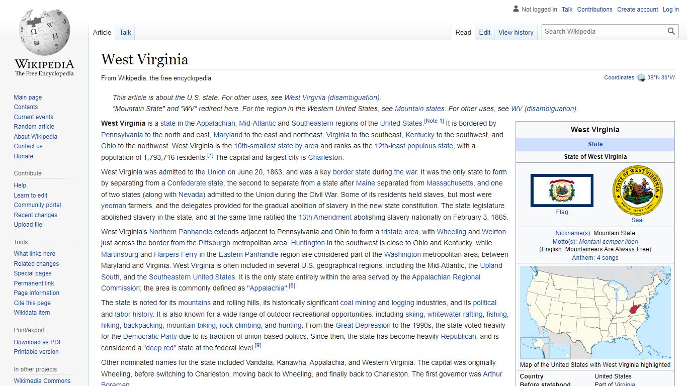West Virginia - Wikipedia